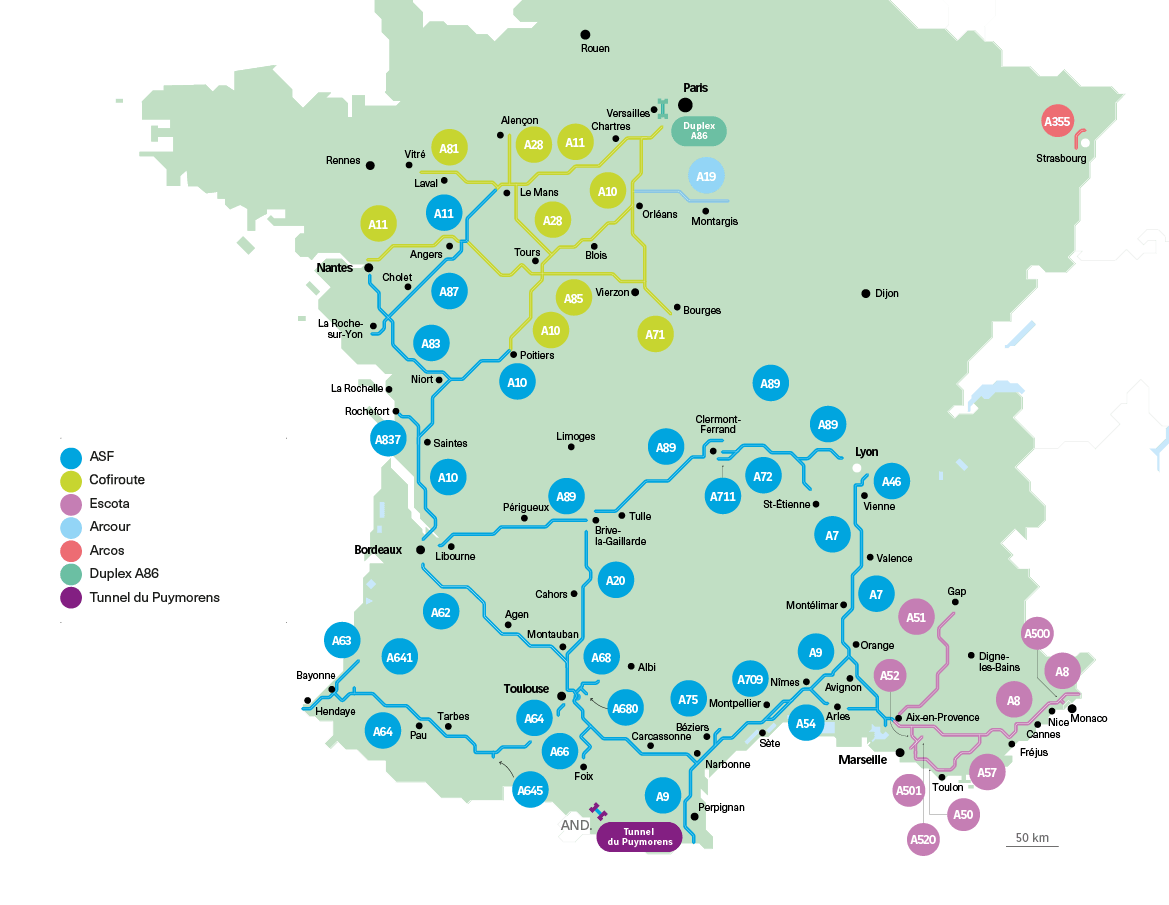 réseau VINCI Autoroutes
