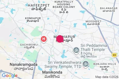 Voir sur Google Maps : Madhapur office, Image Hospital Road, Vittal Rao Nagar, HITEC City, Hyderabad, Telangana 500081, Inde, nouvel onglet